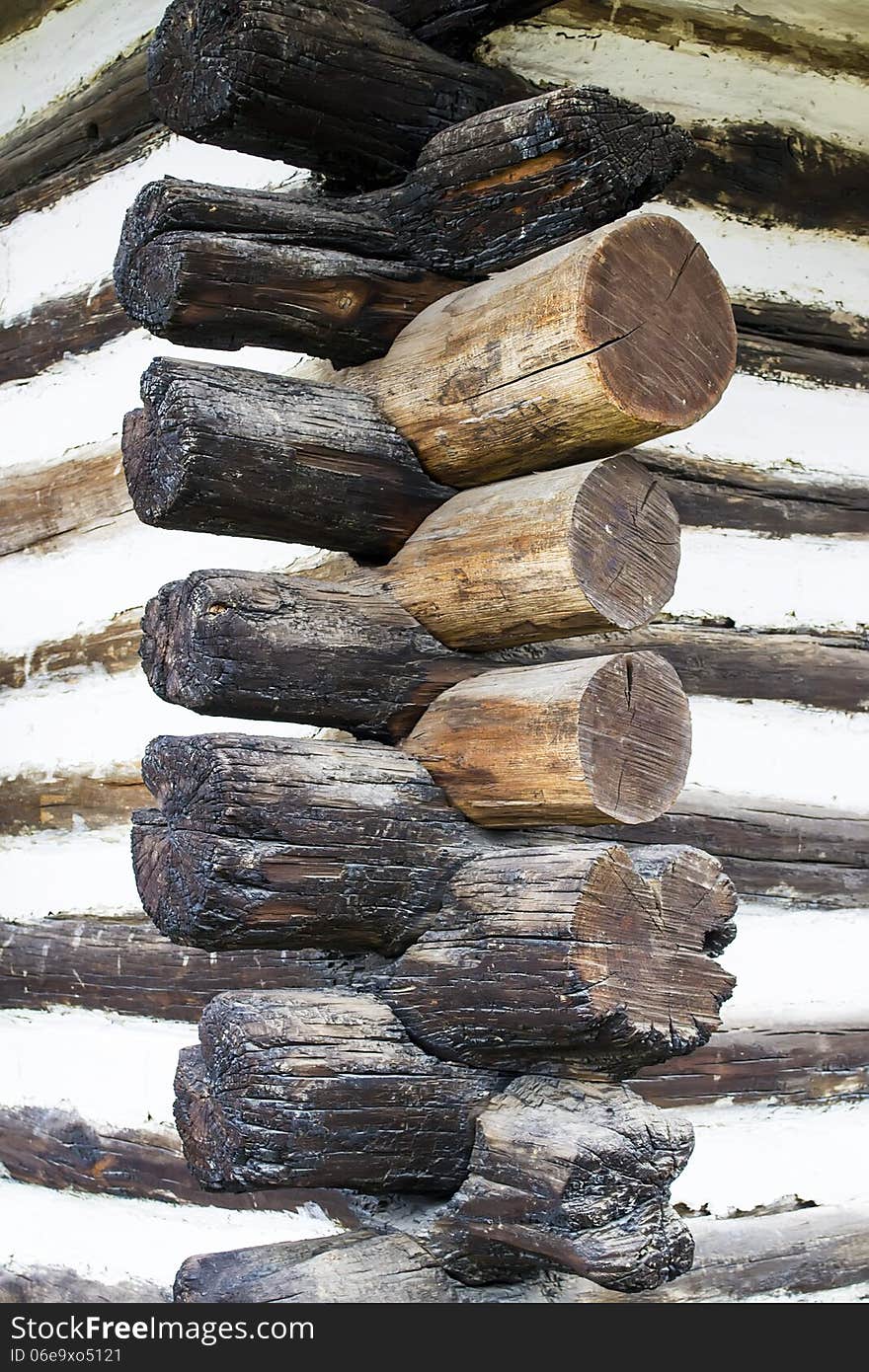 Logs jointing as a constructive solution of a traditional hut. Logs jointing as a constructive solution of a traditional hut.