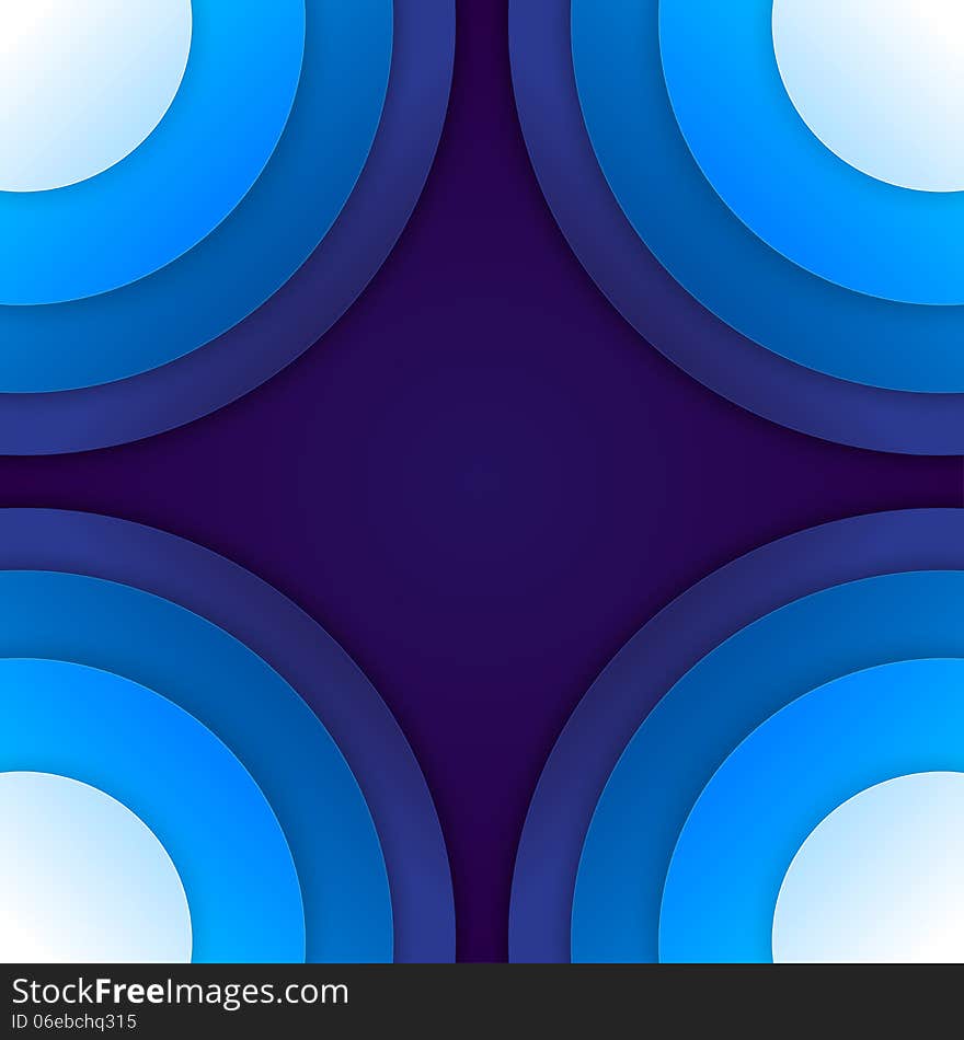 Abstract Blue Paper Circles Background