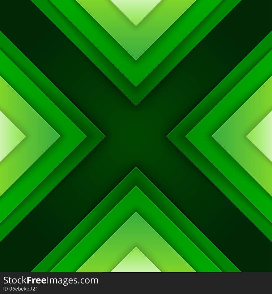 Abstract green triangle shapes background