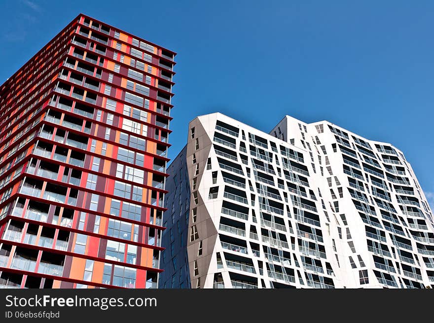 New modern architecture colorful apartment buildings. New modern architecture colorful apartment buildings.