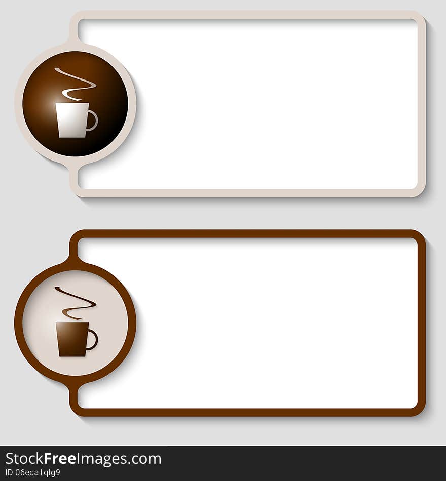 Text frame with cup of coffee