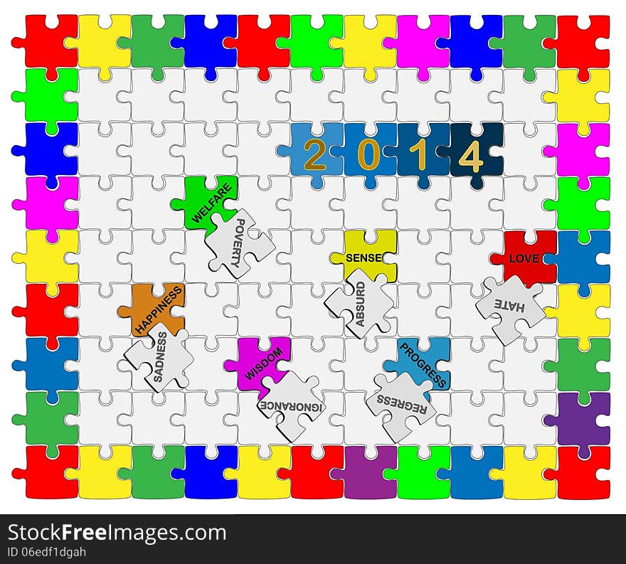 7   Jigsaw drop-down puzzle  2014  - Wishful Thinking