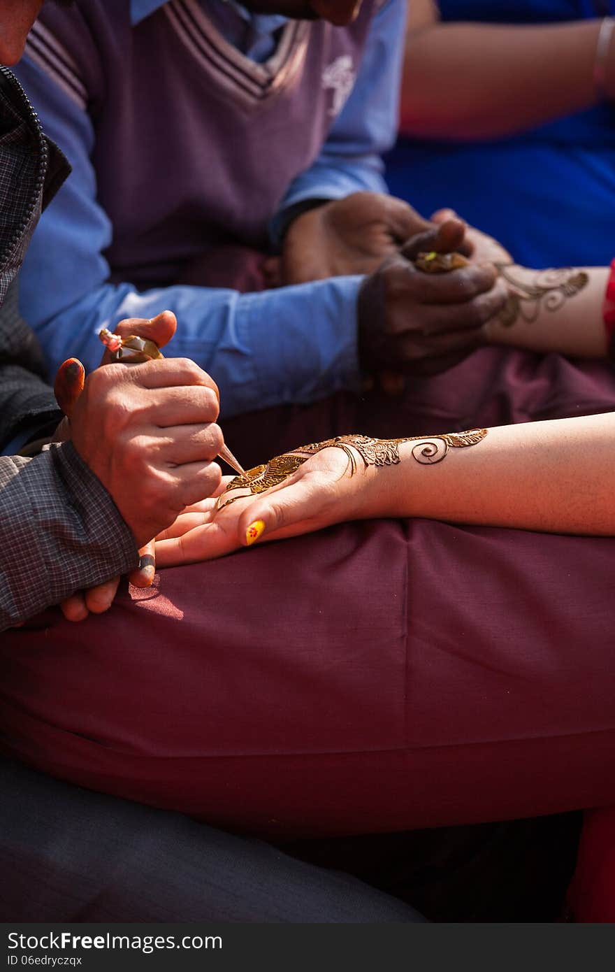 Henna mehndi ceremony