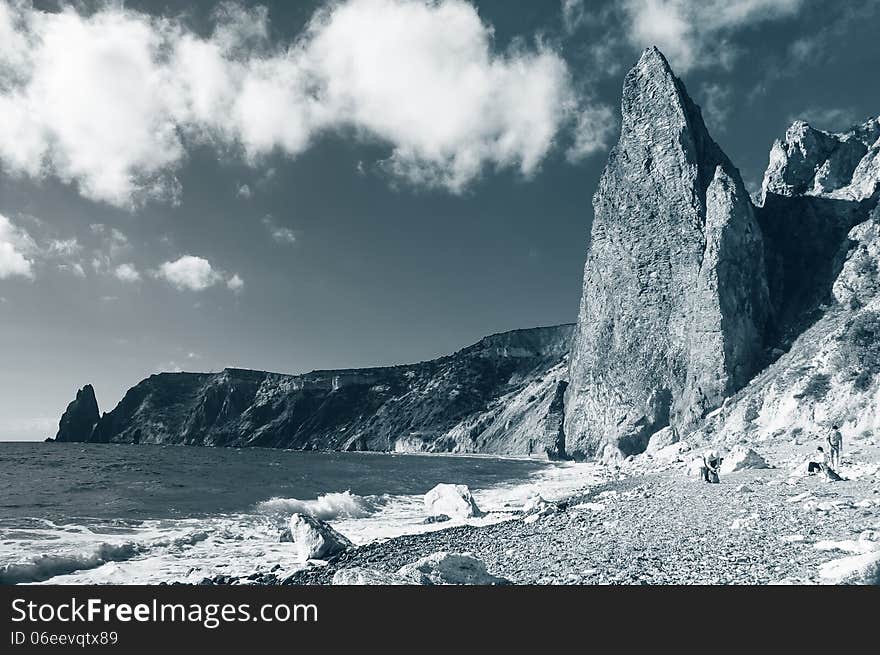 Rocky coast of the Black Sea