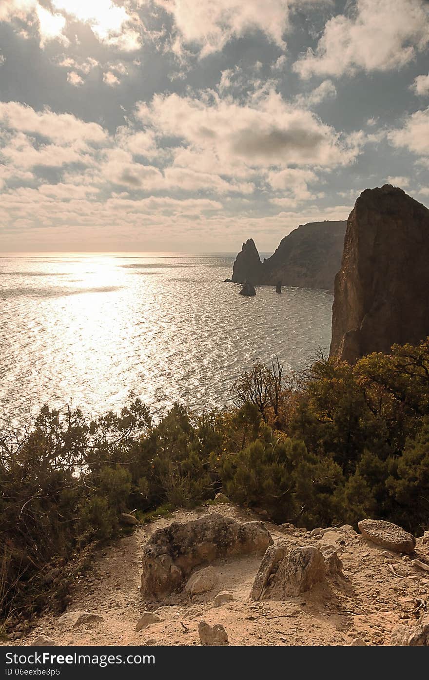 Rocky coast of the Black Sea