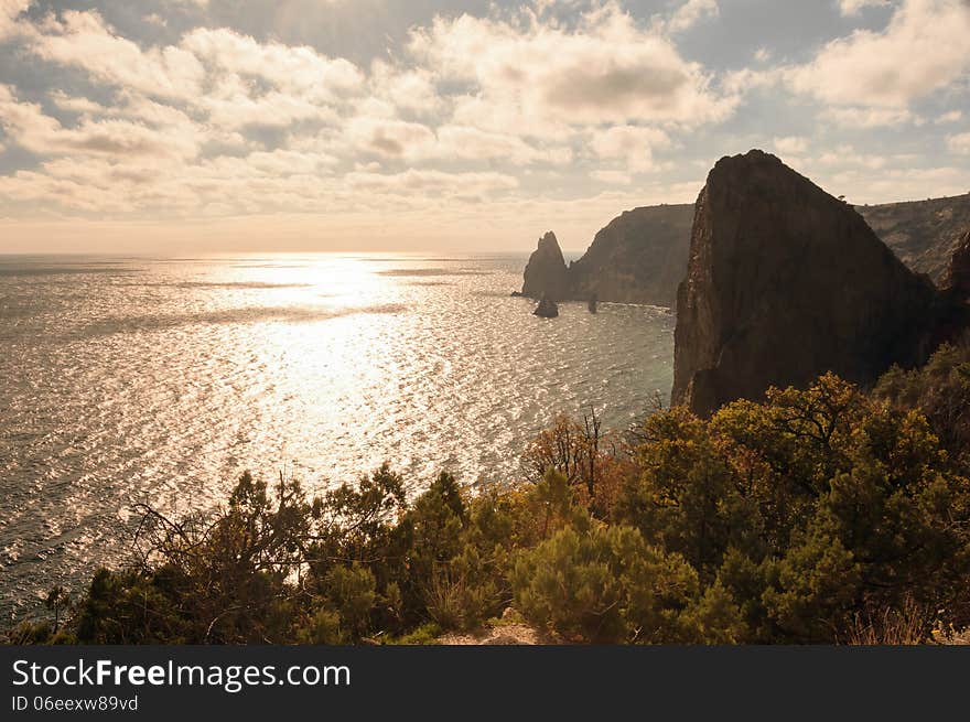 Rocky coast of the Black Sea