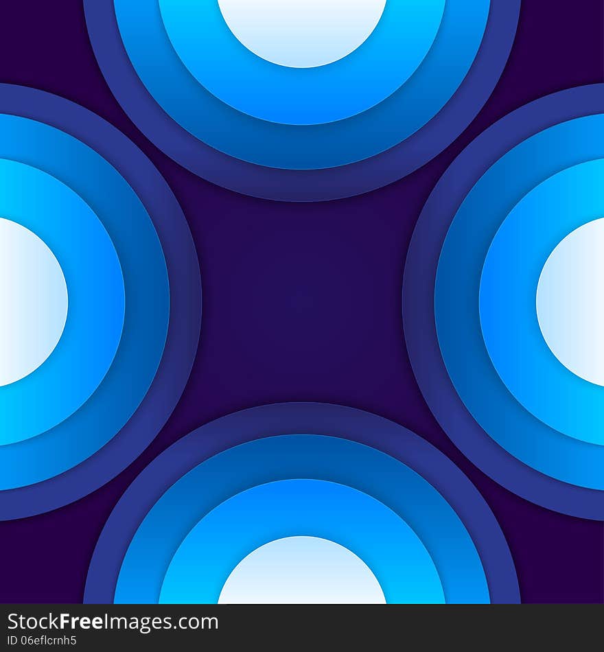 Abstract blue paper circles background