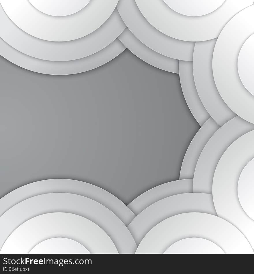 Abstract Grey Paper Circles Vector Background