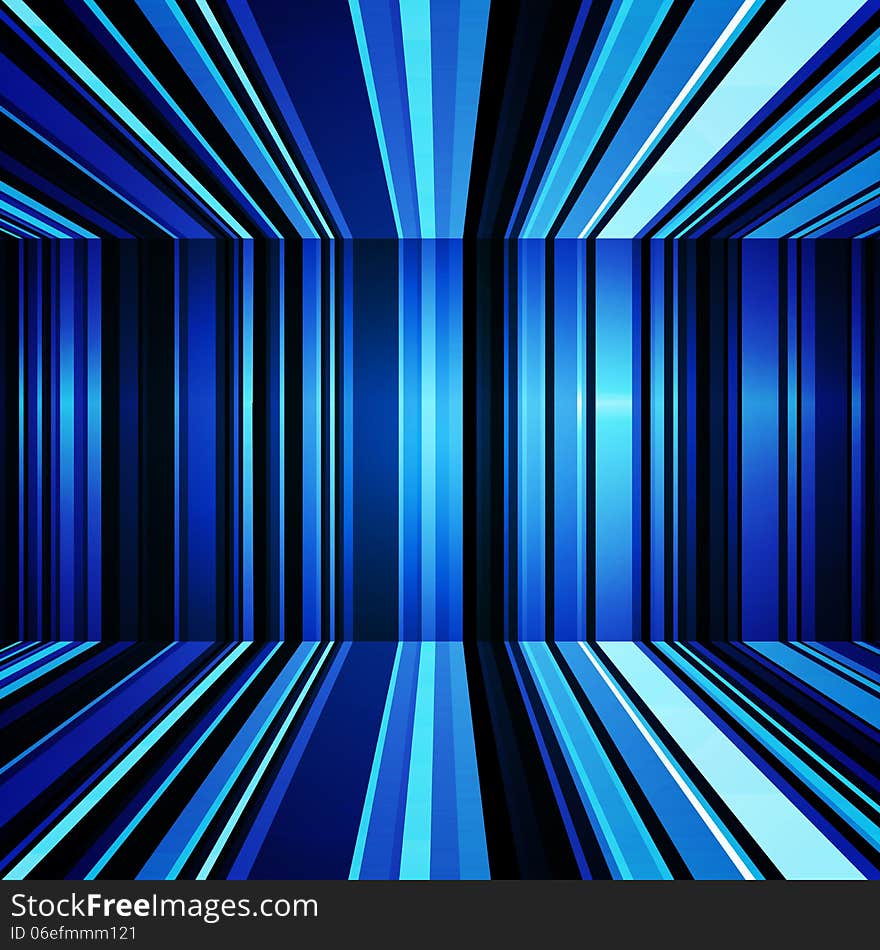 Abstract blue and white warped stripes background