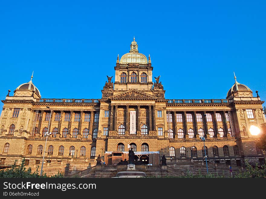 Main building of the National Museum in Prague, Czech Republic