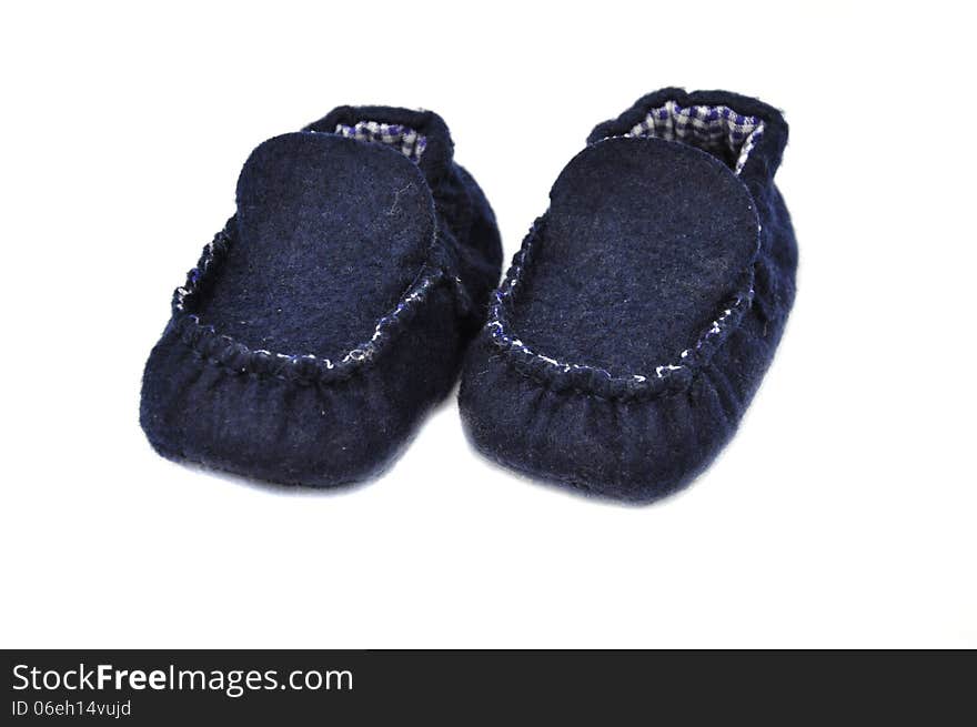 Baby shoes in blue color fashion and styled