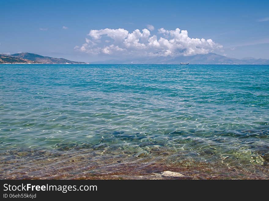 Transparent and clear Ionian sea