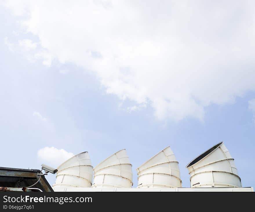 Set of cooling tower hood