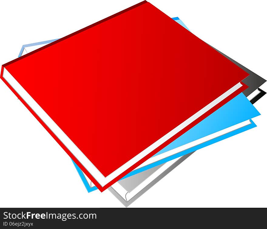 Blank Books, clear, no shadow, no reflection, isolated on white