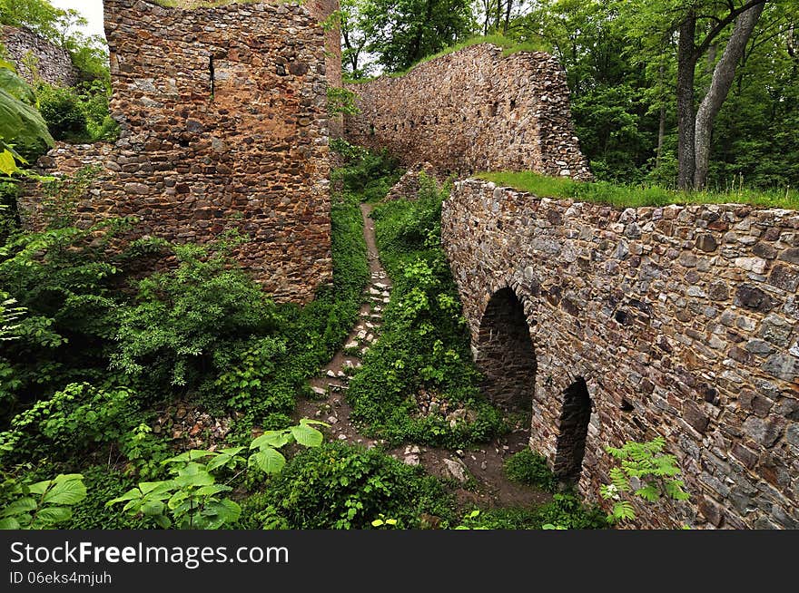 Ruin of castle Valdek in Czech Republic. Ruin of castle Valdek in Czech Republic