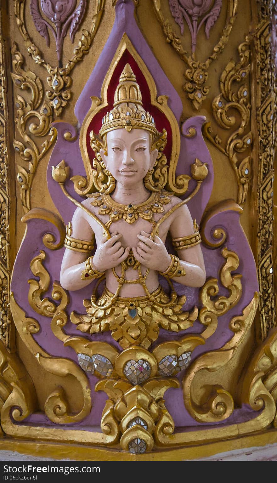 Thai angel sculpture is always decorated in temples.