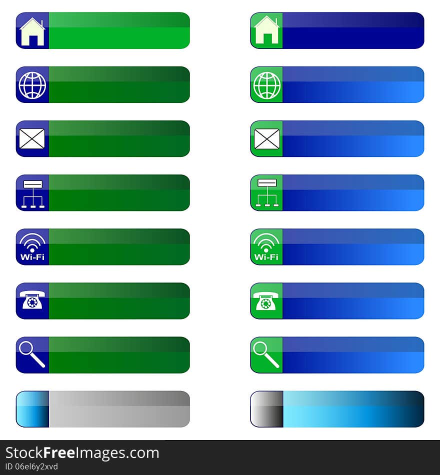 Banner buttons web icons.