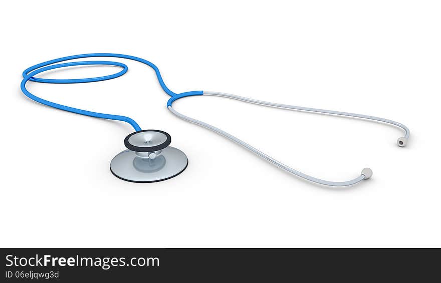 An image of a stethoscope isolated on a white background