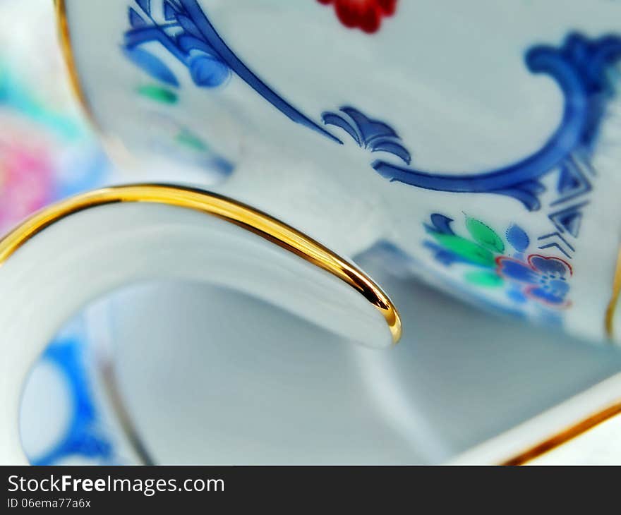 Abstract close-up of an old teacup. Abstract close-up of an old teacup