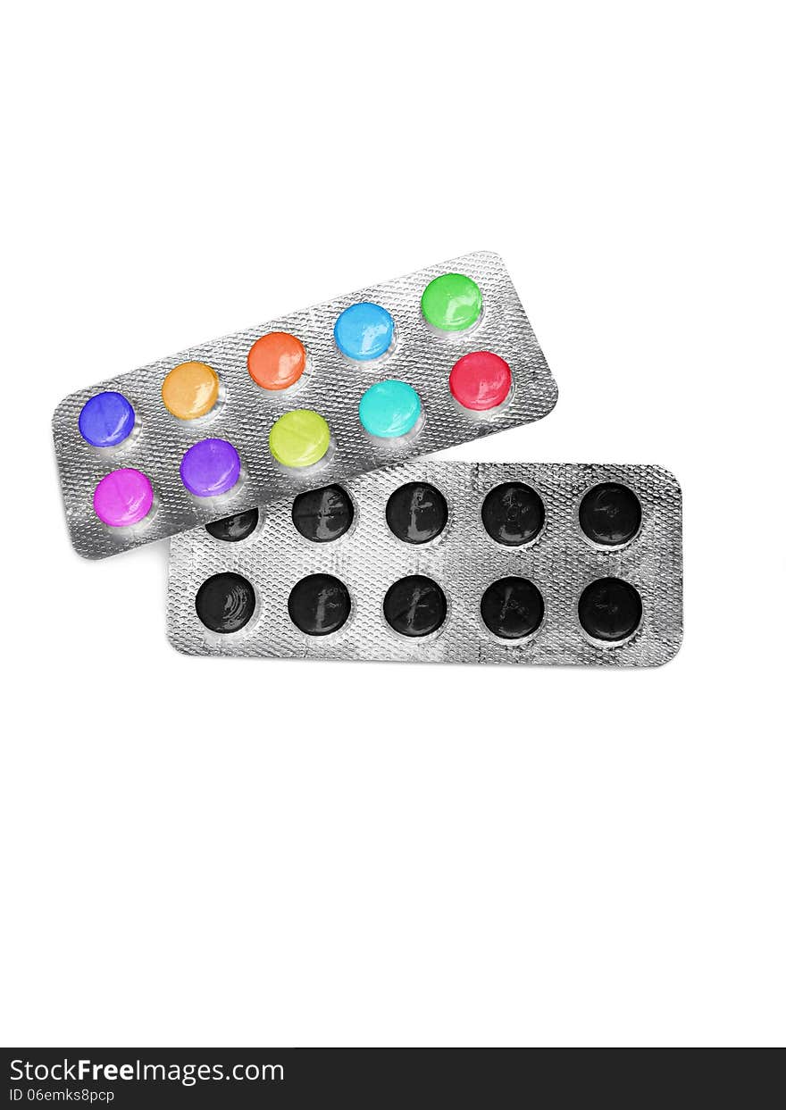 Pills isolated on white