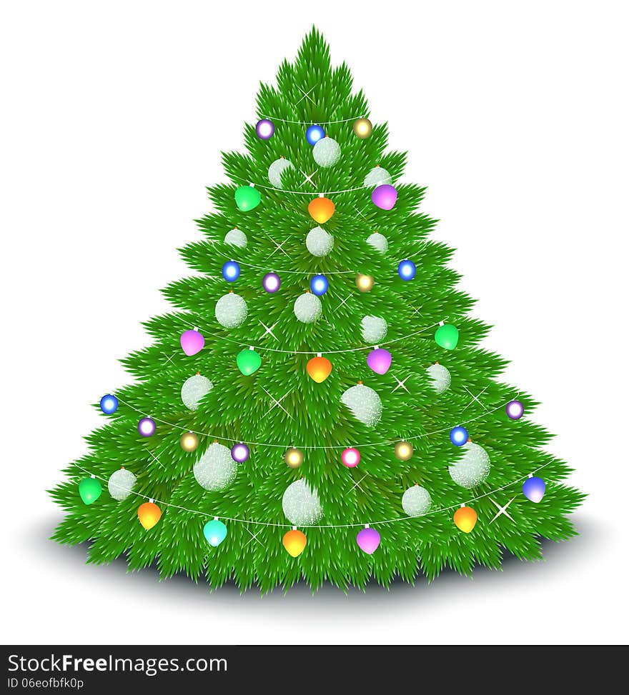 Christmas tree, on white. Illustration. Christmas tree, on white. Illustration