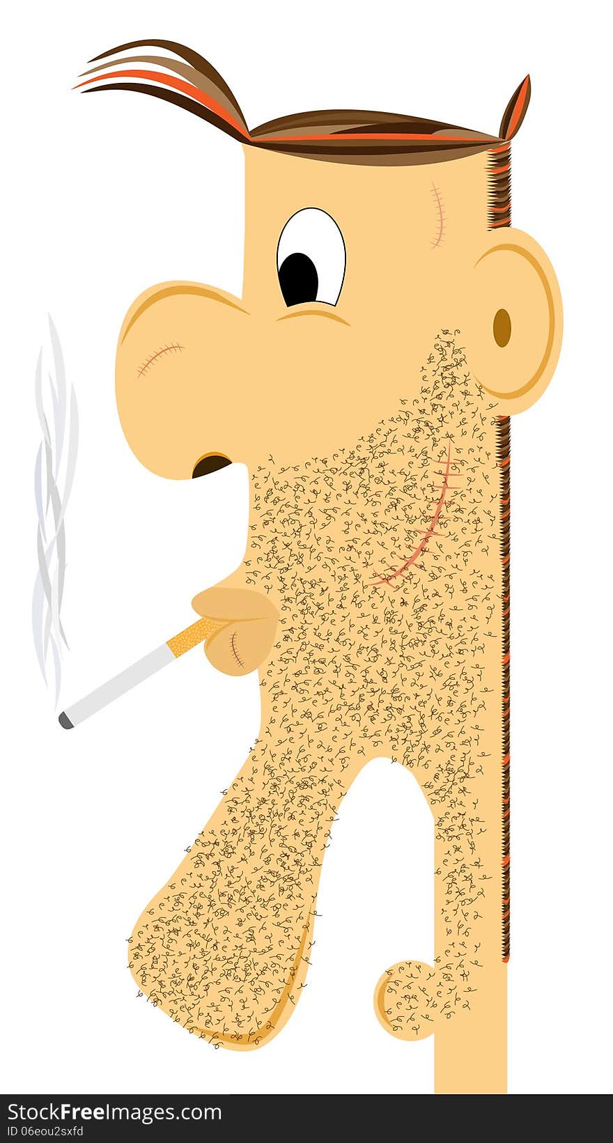 Bearded Man Smoking