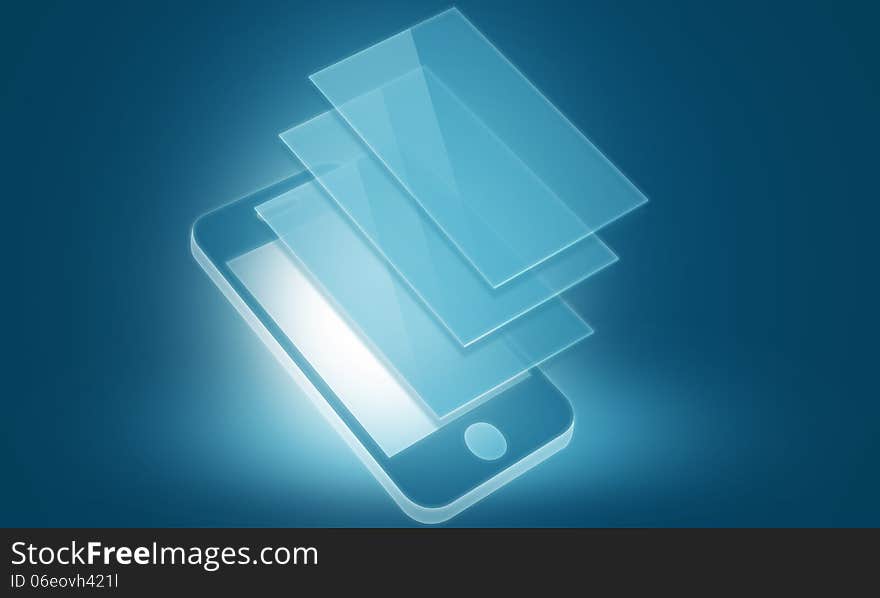 Phone layer concept background technology template. Phone layer concept background technology template