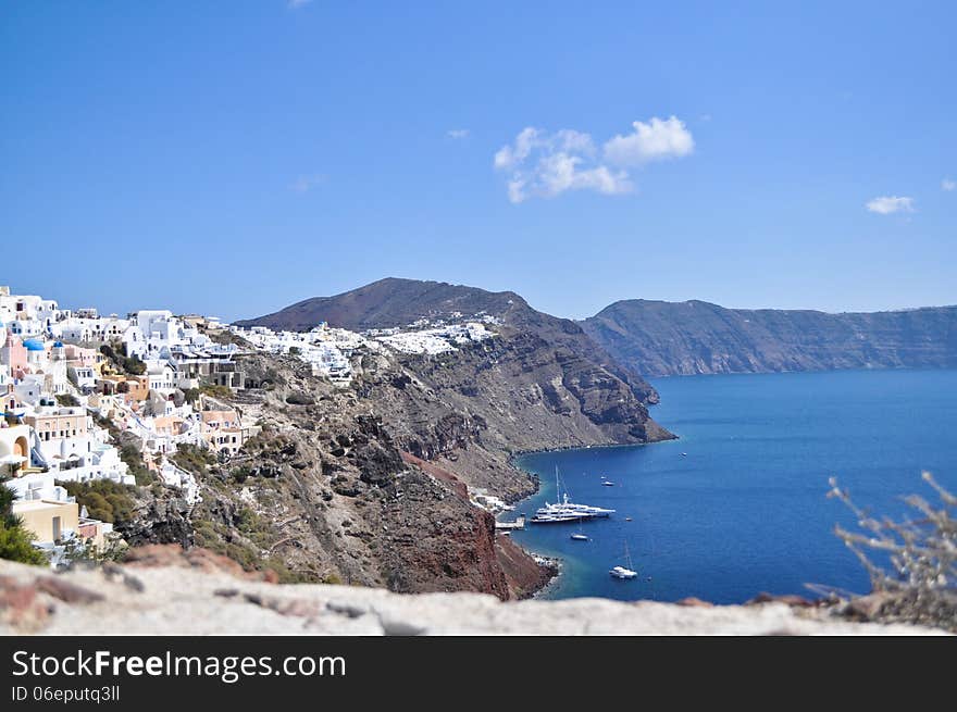 Sea summer landscape: the Aegean sea and the Greek island.