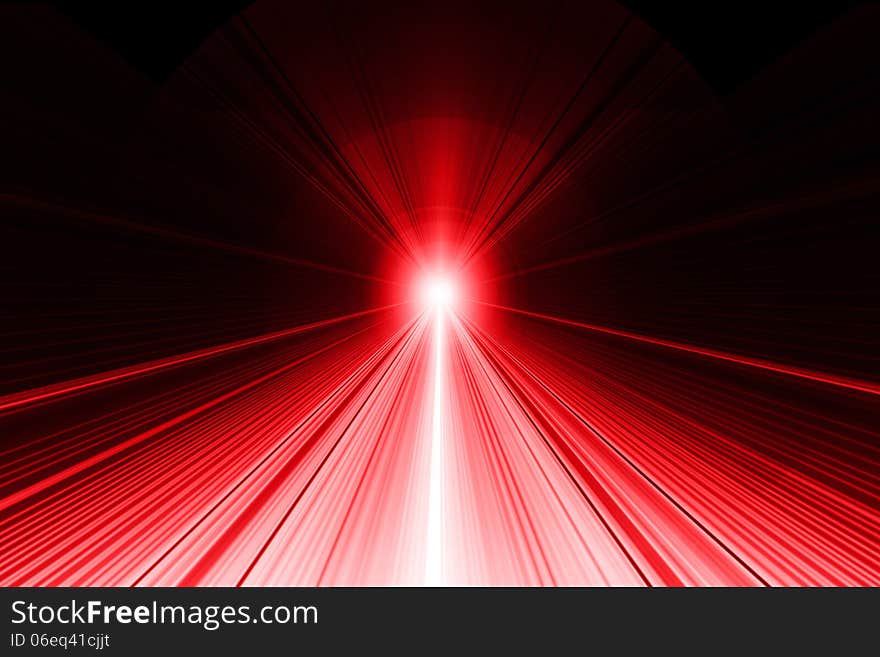 Ray of light abstract background - Red on Black