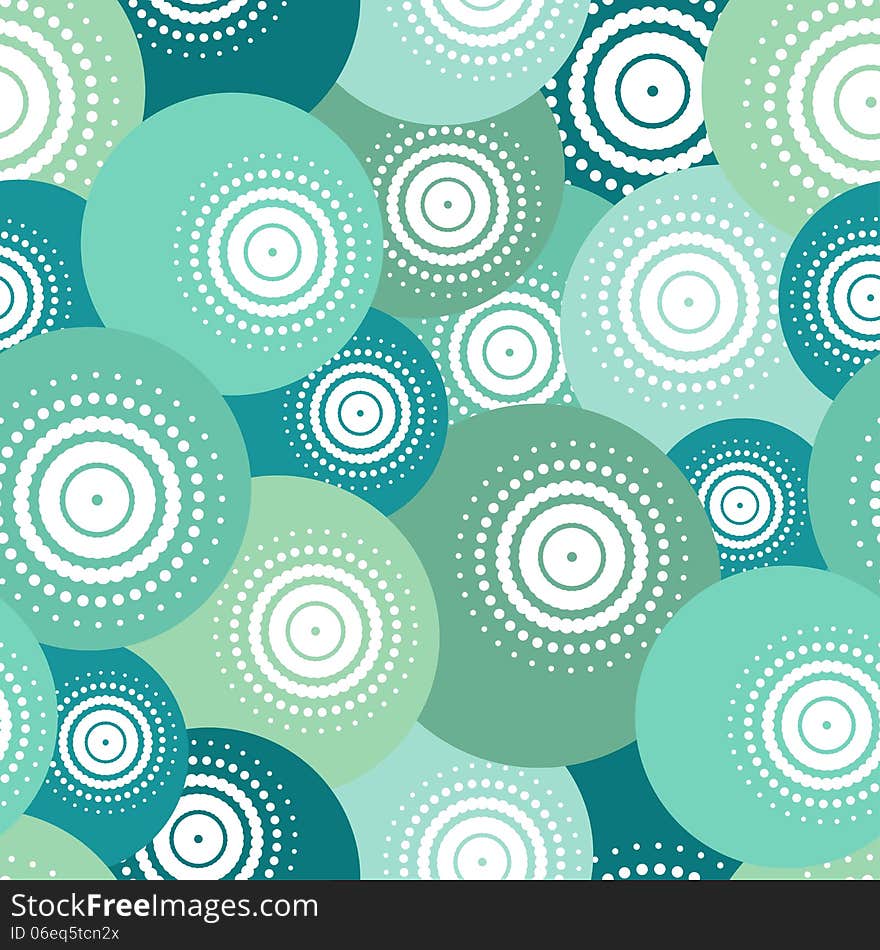 Blue ball seamless pattern, vector illustration