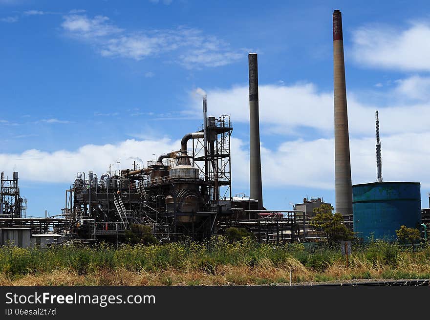 Oil Refinery and heavy industry in bush environment