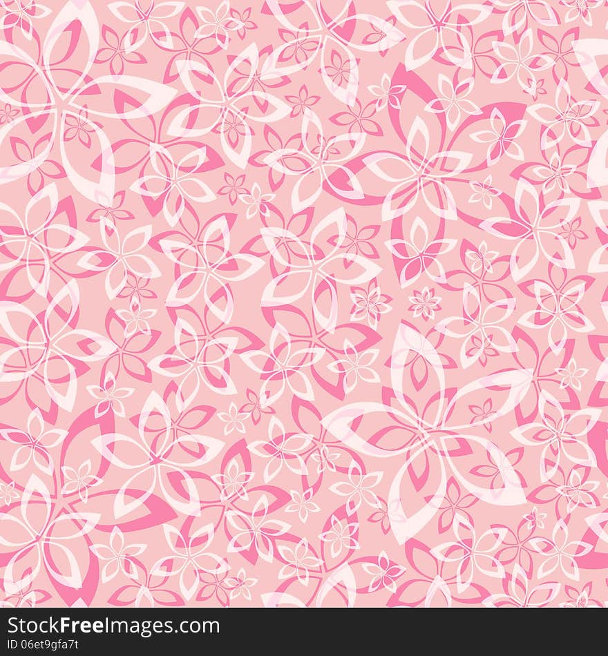 Tender pink seamless pattern, vector illustration