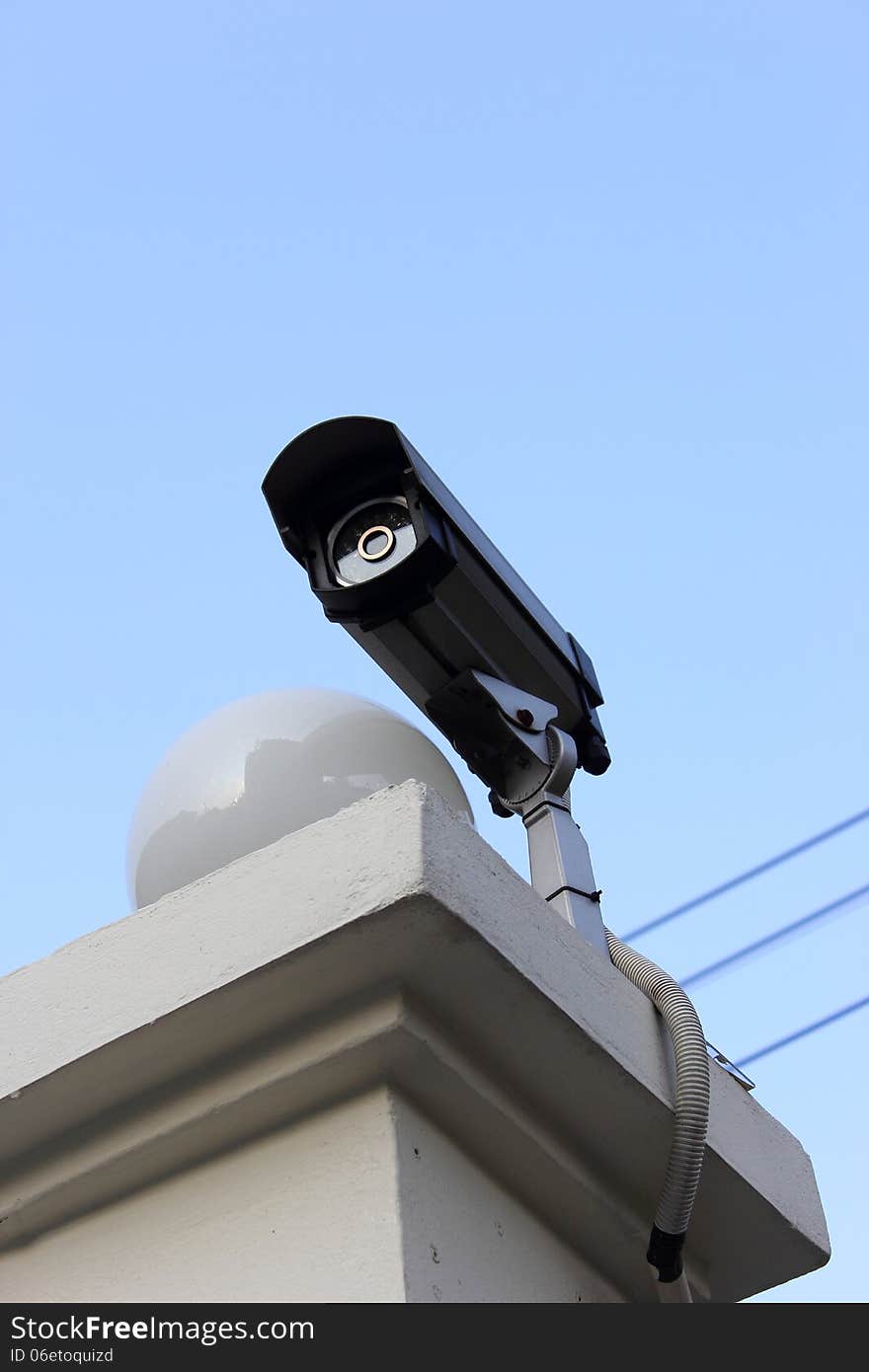 CCTV on the pole fence.