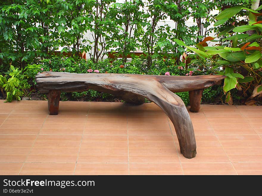 Benches made of roots in park. Benches made of roots in park.