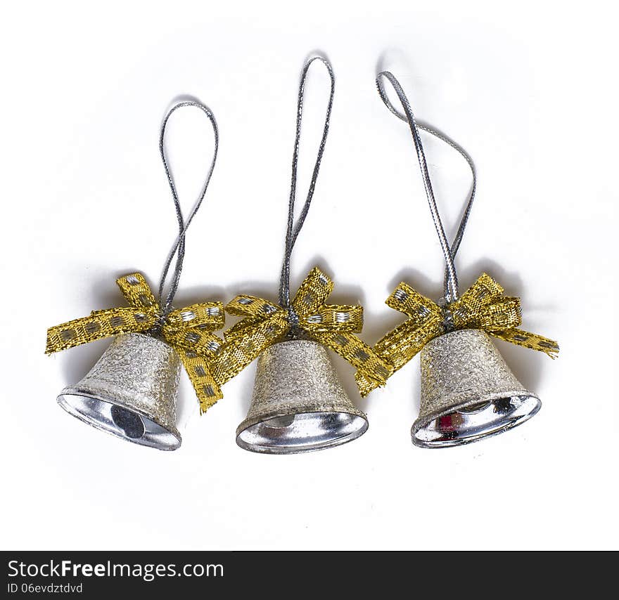 Three silver christmas bells