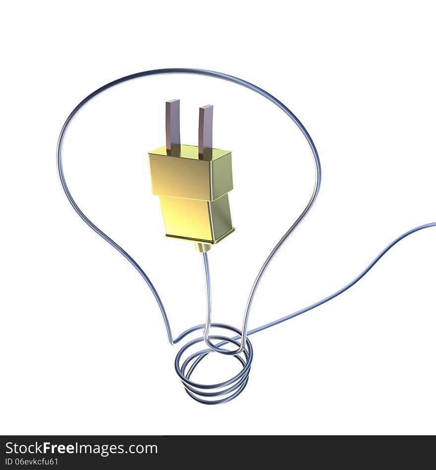 Lamp, socket, wire and cable. Lamp, socket, wire and cable