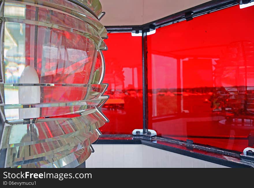 A view from the inside of a lighthouse