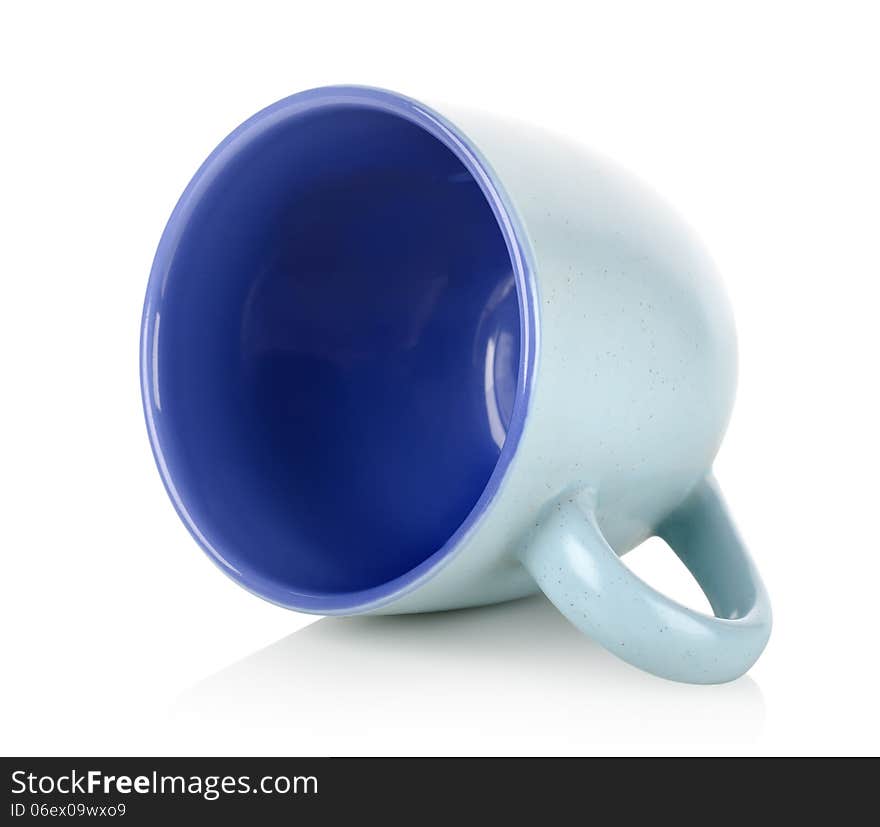 Blue coffee cup isolated on a white background