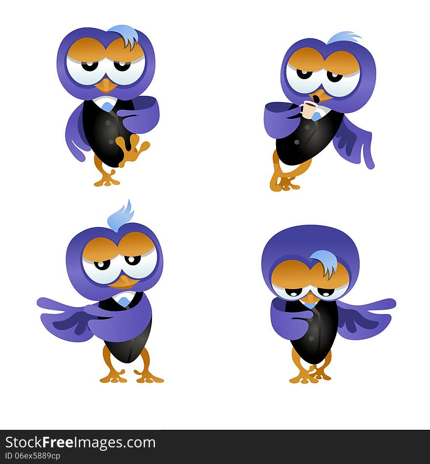 Owl Businessman Set