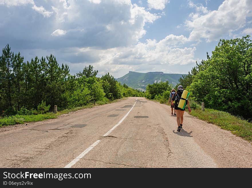 Man And Woman Hiking