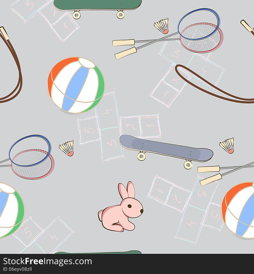 Sporting Equipment With A Little Pink Rabbit