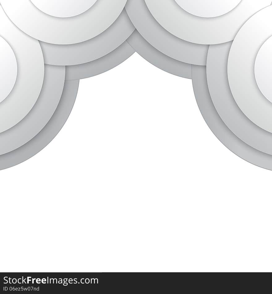 Abstract Grey Paper Circles Vector Background