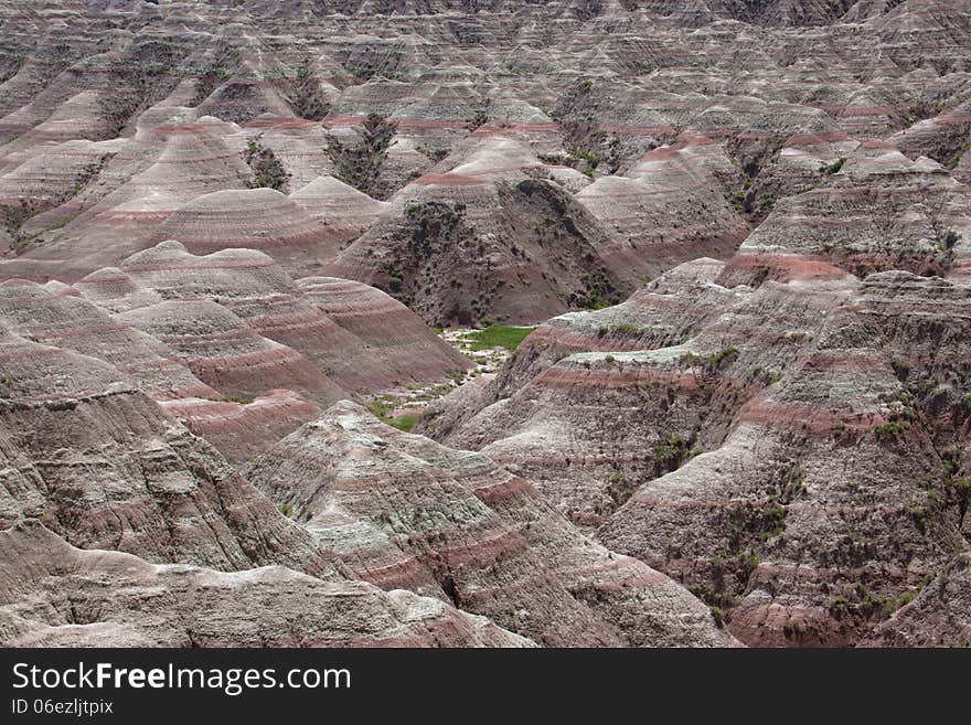 A view of the Badlands of South Dakota.