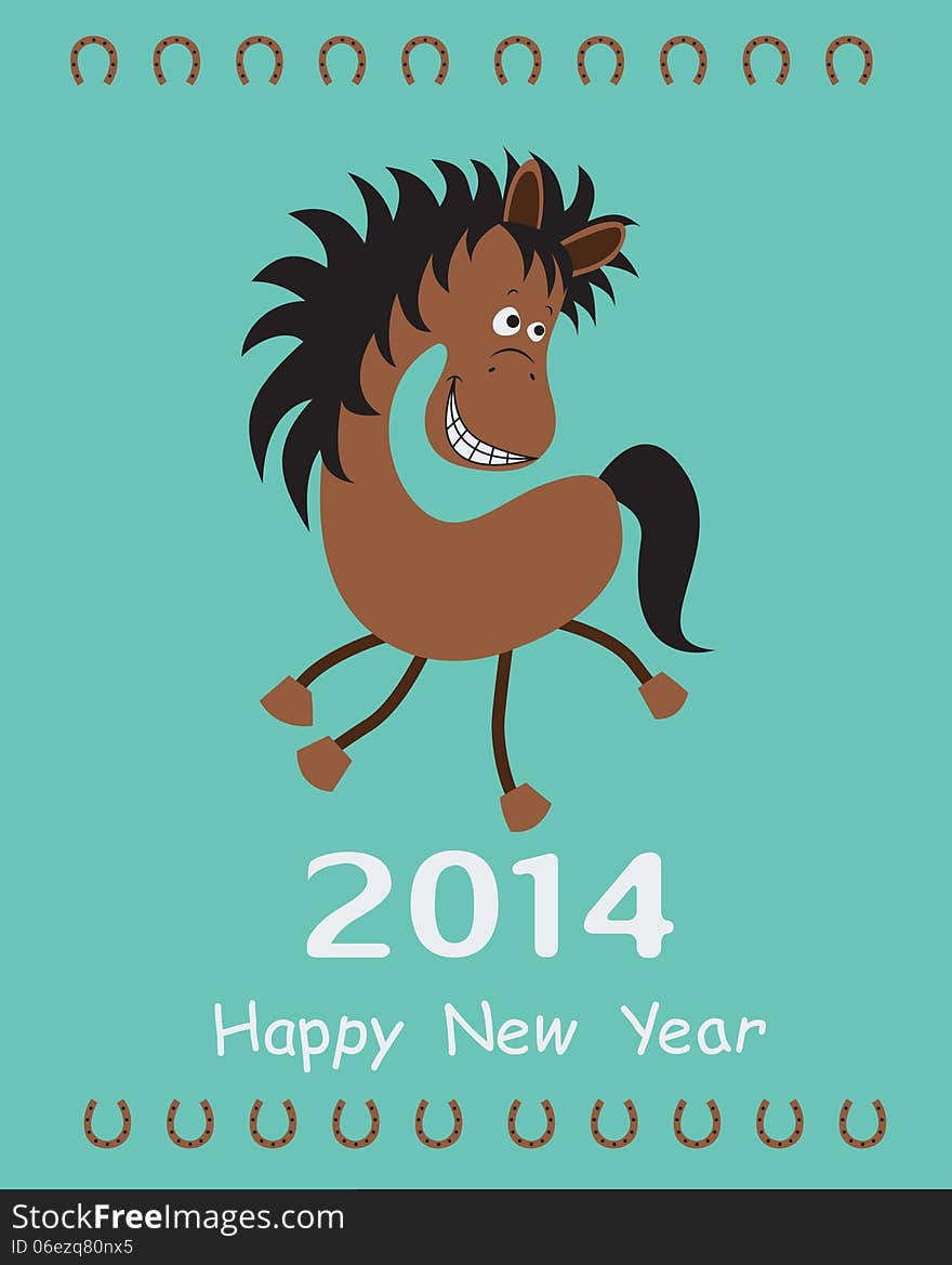 Greeting Card With A Horse.