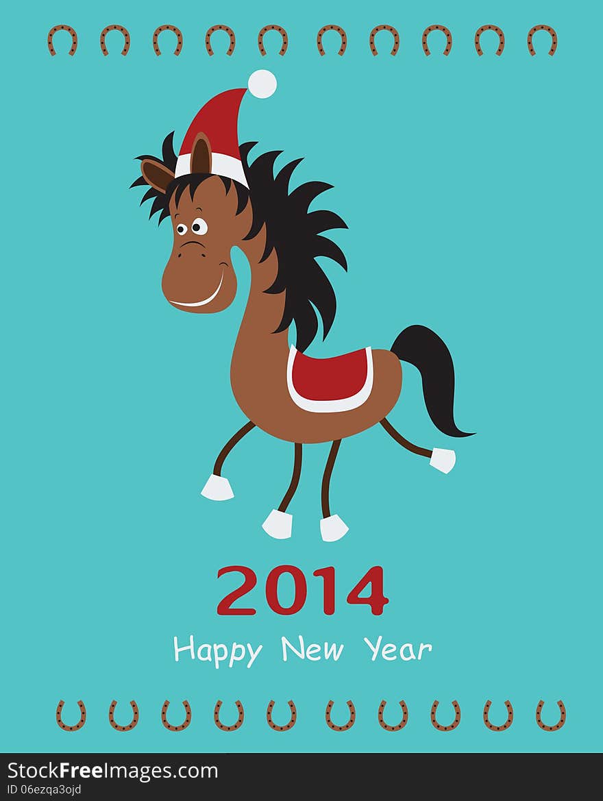 Christmas card with horse.