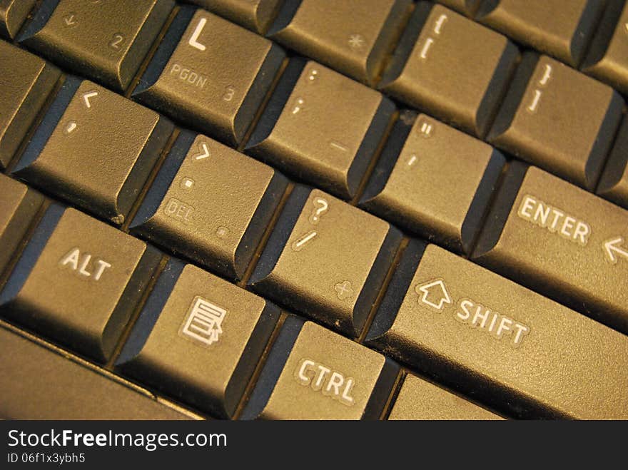 Part of black keyboard and letters