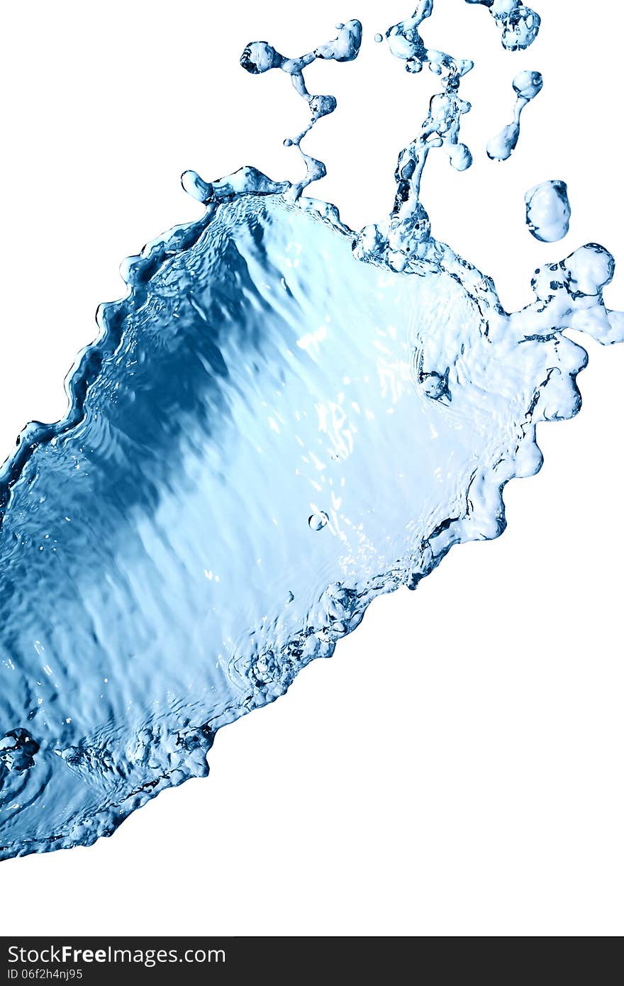 Abstract blue splashing water isolated on white with clipping path. Abstract blue splashing water isolated on white with clipping path