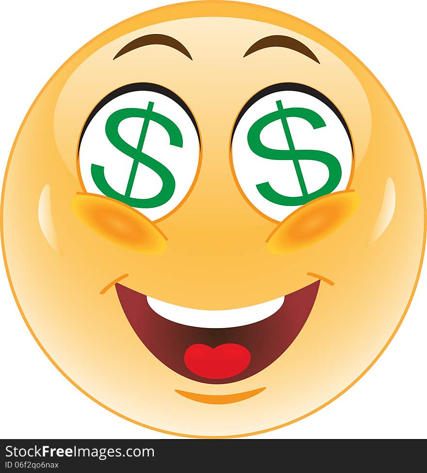 Stock Image - smiley image in the eyes of the dollar. Stock Image - smiley image in the eyes of the dollar