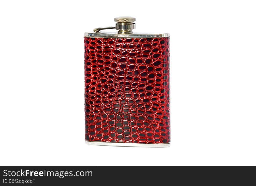 Hip flask isolated on white background