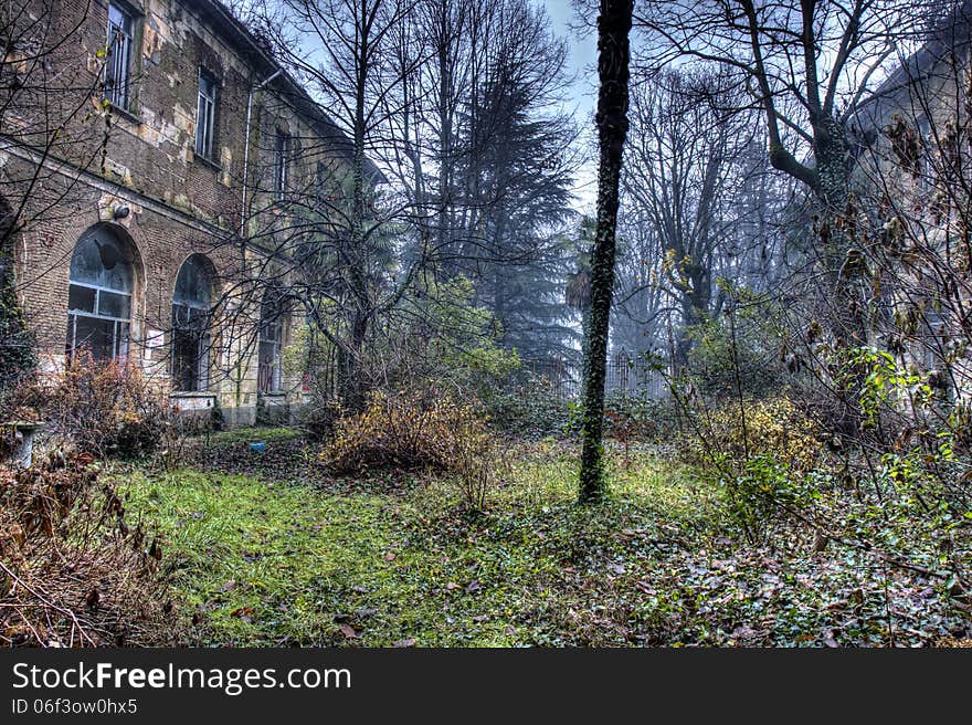 Abandoned psychiatric institute of Mombello-Limbiate, in HDR. Abandoned psychiatric institute of Mombello-Limbiate, in HDR